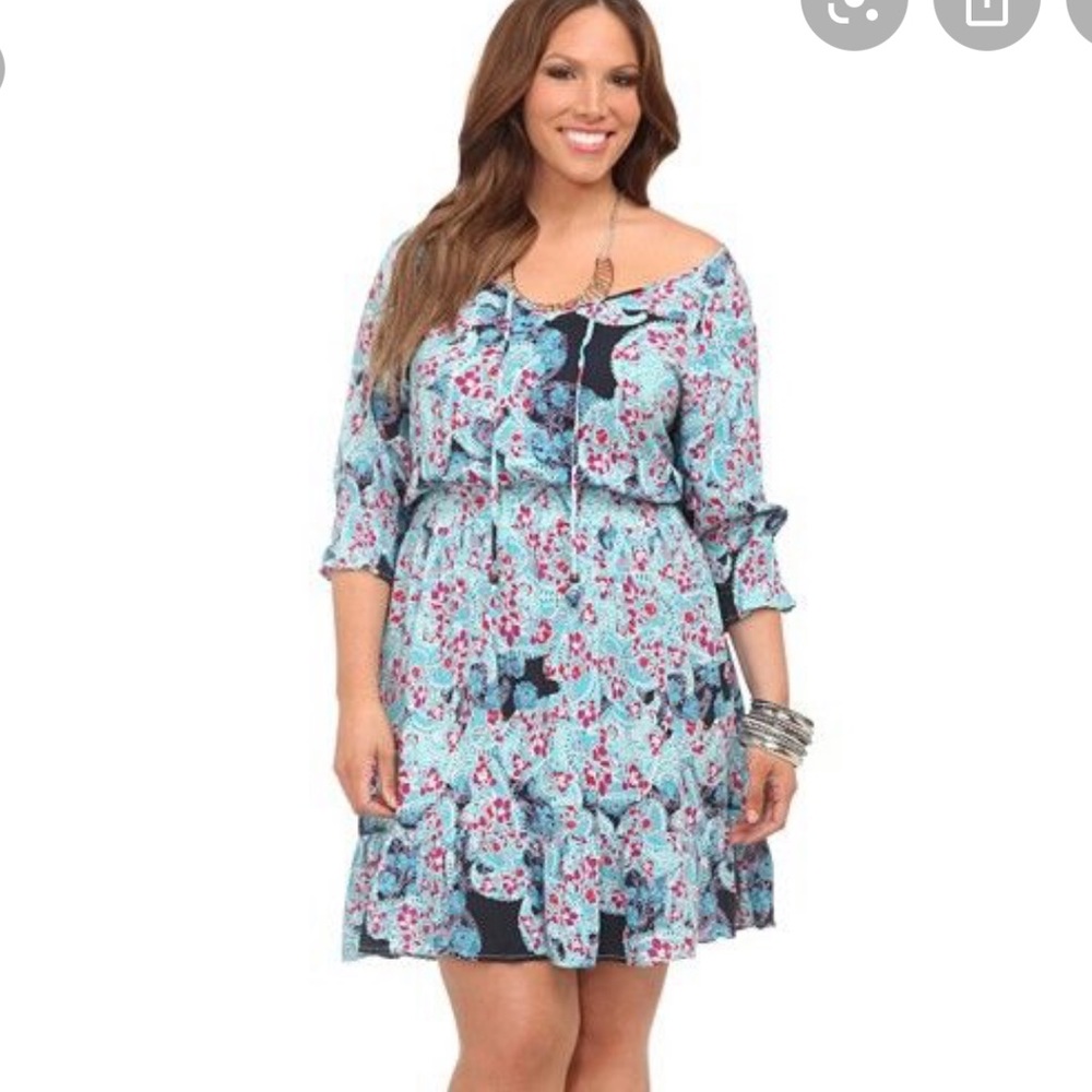 Torrid Blue Paisley Challis Dress NWT 3X